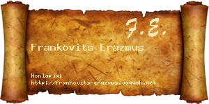 Frankovits Erazmus névjegykártya